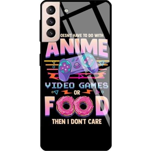 Not Anime Video Games Food Tempered Glass Cover For Samsung Galaxy S21 Ultra S20 FE S8 S9 S10 Plus Note 10 20 Case
