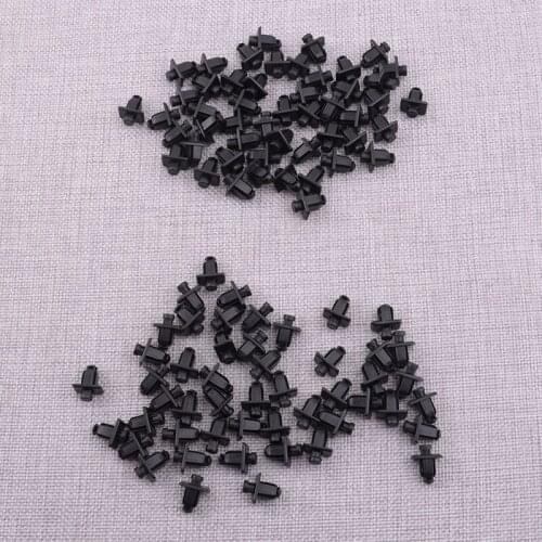 CITALL 100Pcs 66814-01G00 Black Car Cowl Grille Clip Push Type Retainer Rivet Fit for Nissan Pickup D21