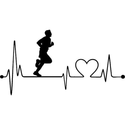 Dawasaru Creative Fashion Guy Heartbeat Run Car Stickers Waterproof Decals Laptop Suitcase Truck Auto Decoration PVC,17cm*9cm