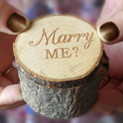Wedding Wood Ring Holder Love Heart I Do Mrs and Mr Letter Print Wedding Ring Bearer Box Engagement Engraving Wooden Rings Box