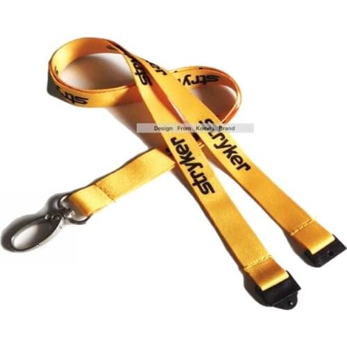 Cheap 10MM yellow Customized Printed Logo Design Exhibition Meeting Neck lanyards and work Card Lanyards