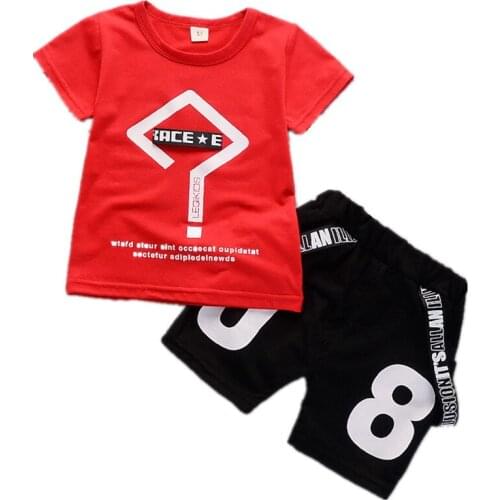 Childrens Summer Clothes 2019 New BoysSuit Two Suits for Childrens Babies' Fashion T-shirts and Trousers