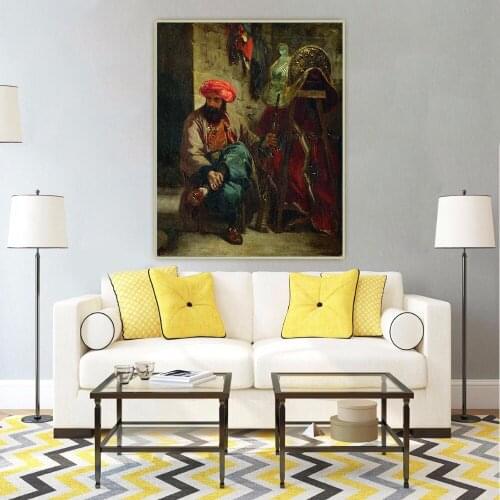 Canvas Oil Painting Eugene Delacroix"The Turk Has The Saddle"Wall Aesthetic Backdrop Western Art Decor Poster Home Decoration