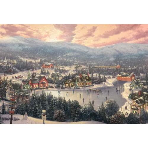 Sunset on Snowflake Lake Thomas Kinkade HD Canvas Print Living Room Bedroom Wall Pictures Art Painting Home Decoration No Frame