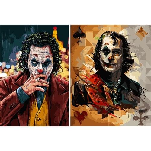 40×50cm Frame Clown Painting By Numbers Figure Coloring Oil painting Canvas Painting Portrait Handpainted Diy Gift Home Decor