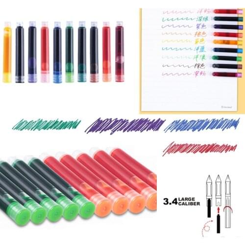 10PCS Universal Ink Sac Disposable Fountain Pen Refills Black Red Ink Cartridge Refills School Office Supplies