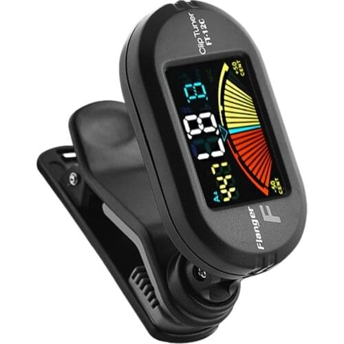 Flanger Clip-On Tuner for All Instruments - with Guitar, Bass, Violin, Ukulele & Chromatic Tuning Modes