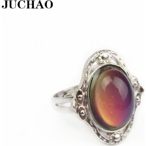 Vintage Retro Color Change Mood Ring Oval Emotion Feeling Changeable Ring Temperature Control Color Rings For Women
