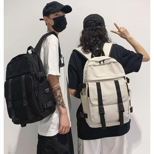 Cool Fashion Female Backpack Waterproof Solid Color Unisex Backpack Travel College Student Youth School Bag For Teen Boy Girls