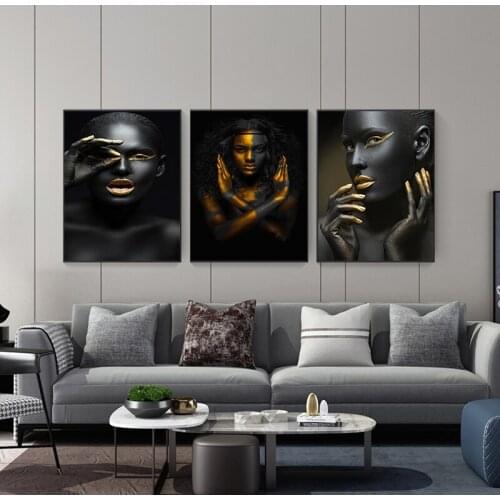 Abstract Light Luxury Modern Minimalist Poster Home Decoration Black Gold Beauty Porch Bedroom Frameless Printing Paintings