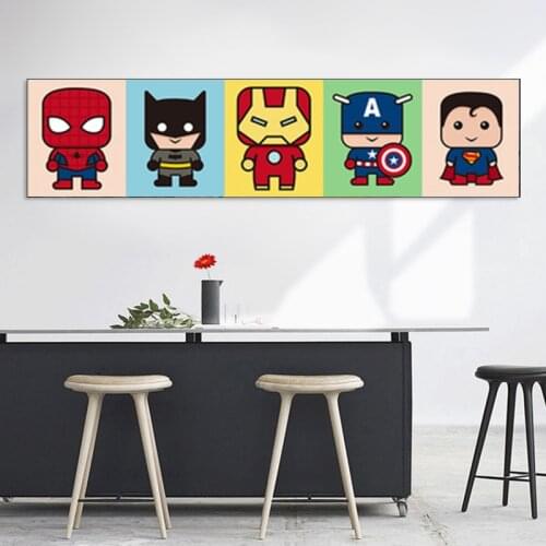 Marvel Superhero Wall Art Posters and Prints Cartoon Oil on Canvas Painting Bedroom Wall Art Picture for Living Room Home Decor