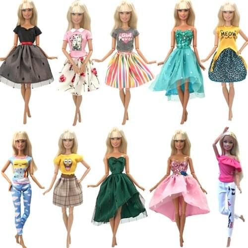 NK 1 Pcs Doll Dress Daily Wear Casual Outfits Vest Shirt Skirt Pants Dollhouse Clothes for Barbie Doll Accessories JJ 2X