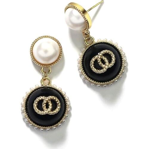 Earrings 2020 new simple C-shaped round temperament earrings for women long crystal pendant earrings jewelry gift