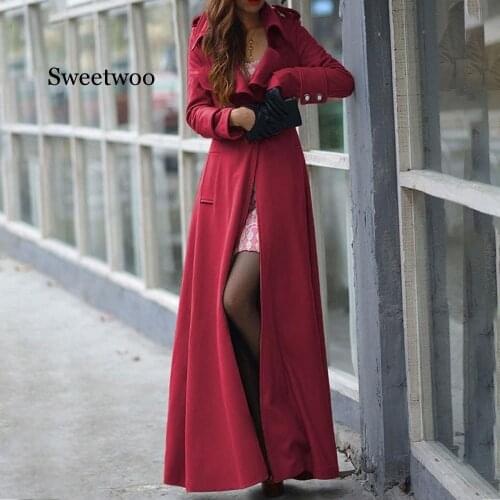 Hot sale Black Blue Red Green Woolen Coats Women Fashion Winter Lapel Slim Long Parka Overcoat Windbreaker Button Coats Femal