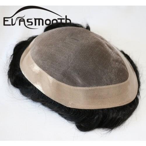 New Arrival Stock Men Toupee Remy Hair System Base Natural Human Hair Man Toupee Wig Multiple Size Indian Hair Replacement Wig