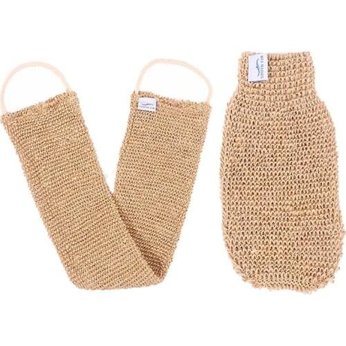 2pcs Ramie Jute Bathing Gloves Towel Exfoliating Glove Exfoliating Back Scrubber