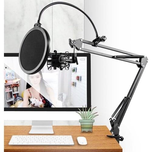 Microphone Scissor Arm Stand Holder for Bm800 Microphone with a Spider Cantilever Bracket Universal Metal Shock Mount