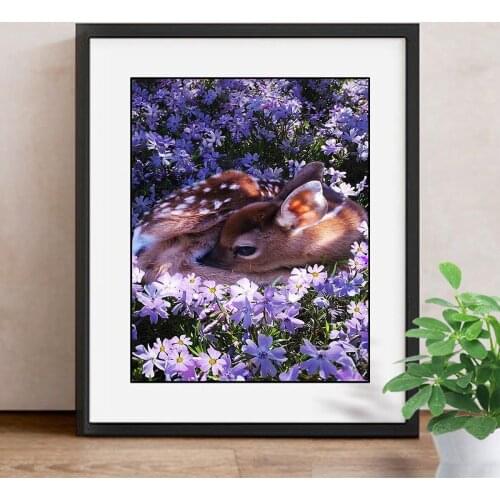 Full Drill Diamond Painting Deer Cross Stitch Summer Diamond Embroidery Animals Picture Of Rhinestones Decoration Home