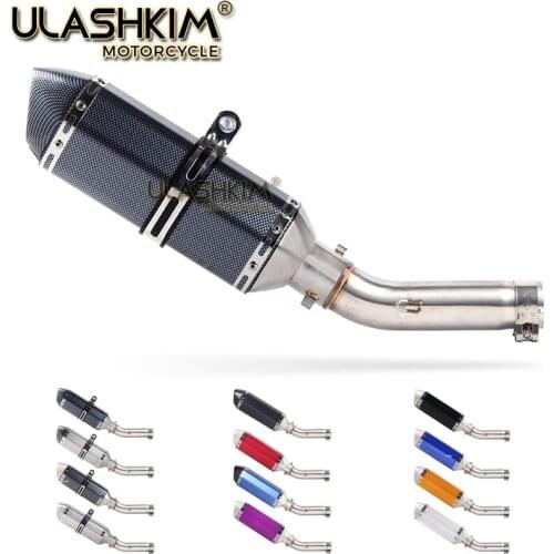 Motorcycle Full System Exhaust Muffler Middle Link Pipe Slip On For Honda CB400 CB 400