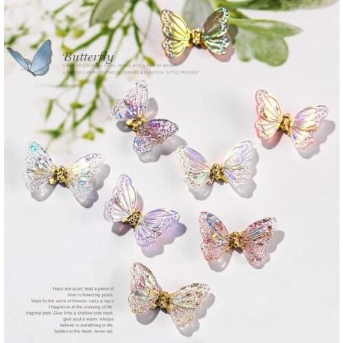 Three-dimensional Aurora Smart Butterfly Zircon Manicure Nail Jewelry 2020 New Shiny INS Style Jewelry