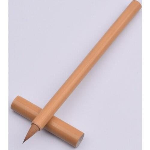 Yellow Bamboo with hat pure tail wolf hair chicken from Sparrow head small running grass regular writing brushcalligraphy