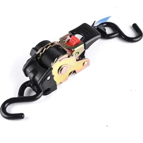 1.8M Tie Down Belts With Automatic Rollup And Ratchet Auto Retractable Easy To Carry Ratchet Tie Down Starp S-hooks