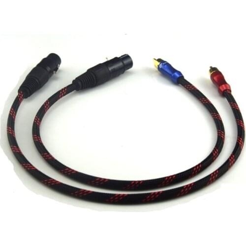 1 Pair Hifi 2RCA Male to 2XLR Female Audio Cable Hi-end 4N OFC Dual XLR Female to Dual RCA Male Audio Wire