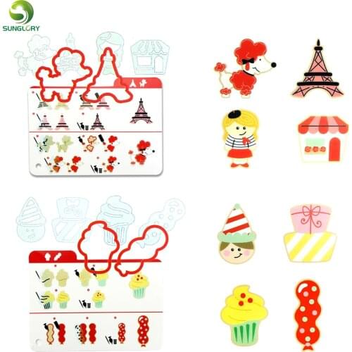 16 Different Shapes Car Tower Dog Icecream Cookie Cutter Shifter Sets Cookie Stencils Sugarcraft Decoration Baking Cutting Mold