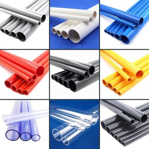 1pc 50cm(19"Length) 1/2" PVC Pipe (O.D 20mm*2mm) Home Garden Irrigation Tube Fish Tank PVC Water Pipe Three Colors For Choosing