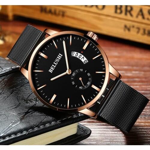 2020 Stainless Steel Case Steel Band Multi-function Steel Watch Round Quartz Watch Business Trend Accessory Watch Mens Watch