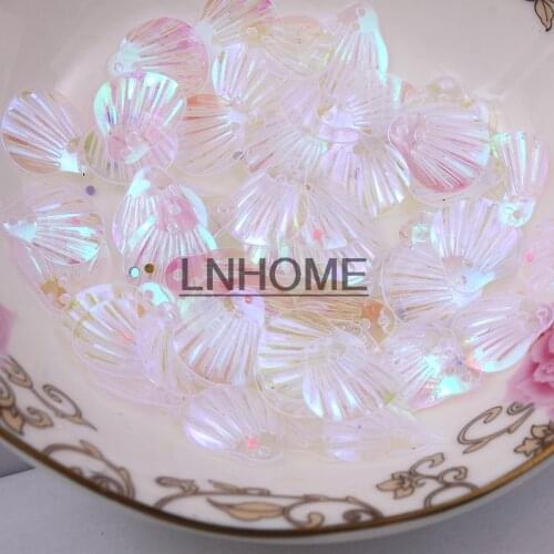 400pcs 18mm Large Shell Sequins Loose PVC Sequins for Crafts Sewing DIY Dance Dress Clothing Accessories Transparent AB