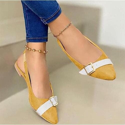 Womens Ballet Flats Loafers Autumn Flat Shoes for Women Pointed Toe PU Slip on Shallow Casual Mixed Color Ladies Shoe