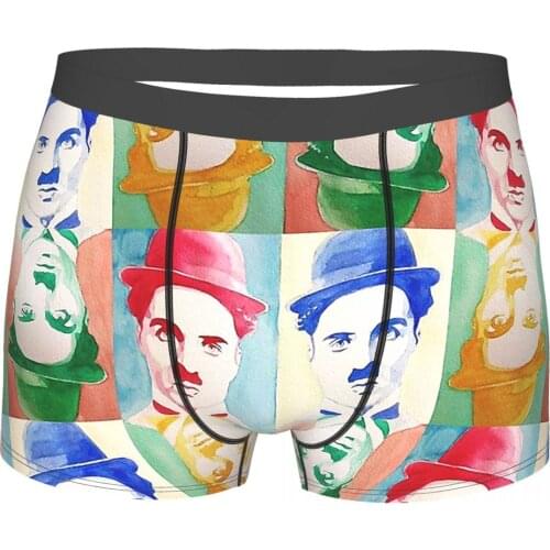 Chaplin Comic Actor Watercolor Underpants Cotton Panties Mens Underwear Print Shorts Boxer Briefs