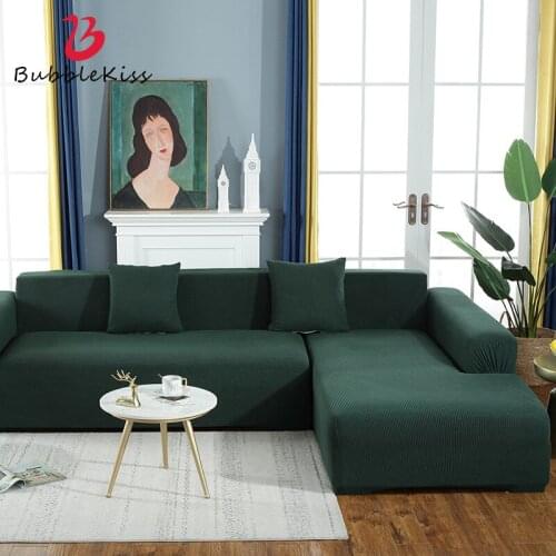 Bubble Kiss Nordic Corner Sofa Cover Solid Color Plush Case For Sofa Living Room Couch Slipcover Home Decor Stretch Couch Cover