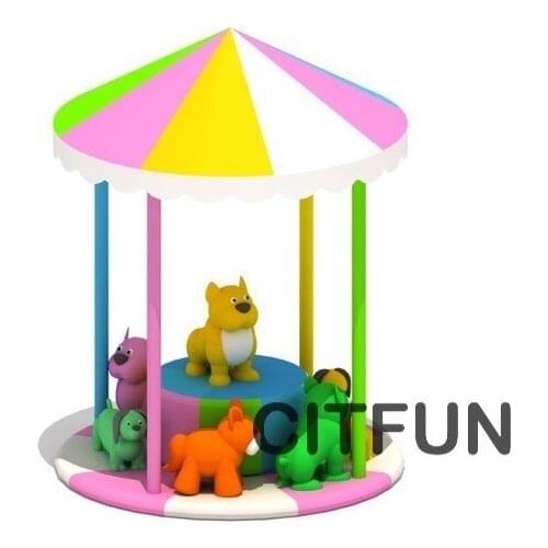 Kids amusement indoor playground,Cute dog electric merry go soft play rides SD-004A