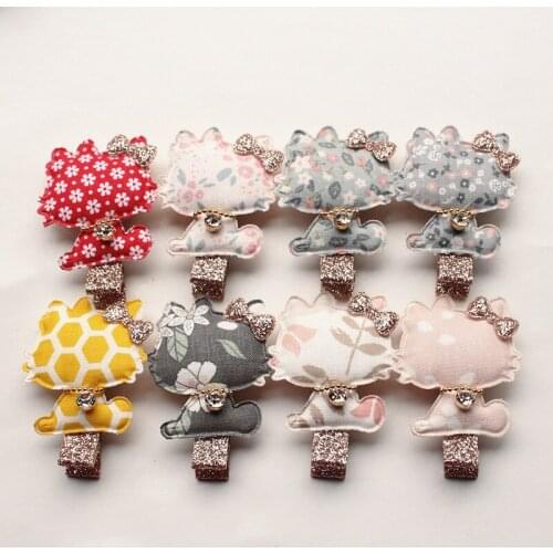 20pcs/LOT Kids Glitter Hair Clips Modish Girls Multicolor Lovely Cat Shape Hairpins Hair Clips Cartoon Animals Hair Accessories