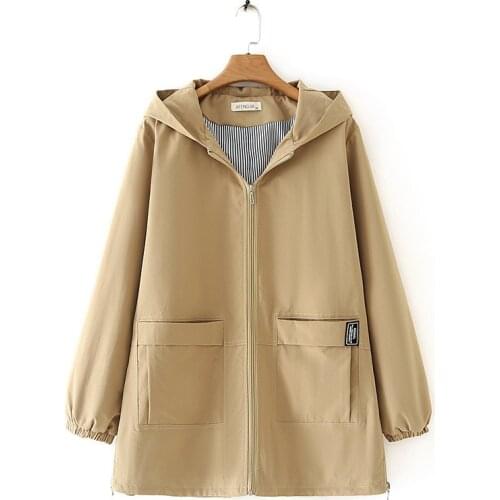 Plus Size 2XL-5XL Autumn Winter Long Trench Coat Women Work Wear Big Size Clothing