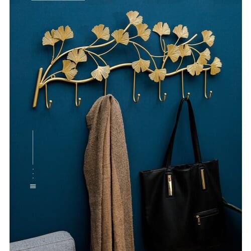 Ginkgo Biloba Wall Hanging Creative Door Hook Coat Hook Porch Decoration Elephant Key Holder Wall Home Hangers Clothes Hooks