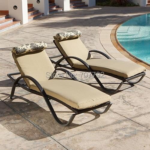 All Weather hot sell garden furniture outdoor rattan sun loungers