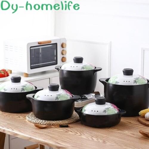 Ceramic Casserole Japanese-style Hand-painted Soup Pot Stew Pot Heat-resistant Open Flame Home Kitchen Supplies Multi-size