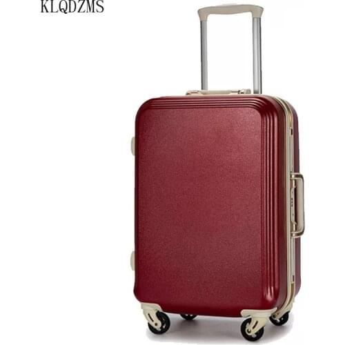 KLQDZMS PC 20’’22’’24’’26’’28 Inch New Classic Simple Style Spinner Rolling Luggage ABS Women Cabin Rolling Suitcase