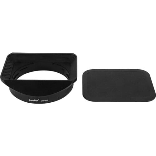 Haoge LH-G65 Square Metal Lens Hood Shade with Cap for Fuji GF 63mm F2.8 R WR and GF 45mm F2.8 R WR Lens on GFX100 X50S X50R