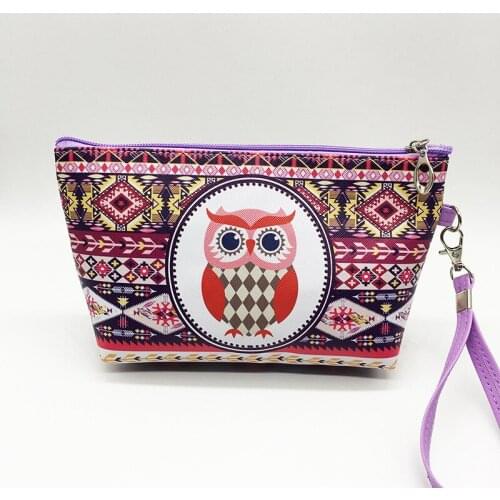 Fashion Cartoon Owl PU Leather Pencilcase Pencil Case Pen Woman Cosmetic Bags Makeup Handbags Wallets School Supply Stationery