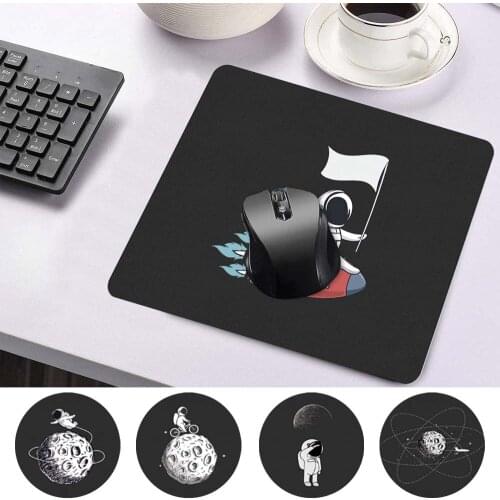 Antifouling Fashion Mini Mouse Pad Smooth Waterproof PU Leather Durable Mouse-pad Astronaut Pattern Portable Game Mouse Mat