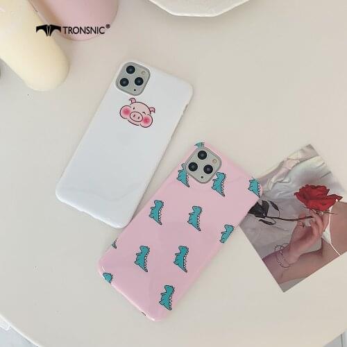 Dinosaurs Cartoon Phone Case for iPhone 11 Pro Max XR Xs Max Luxury Soft Pink Cute Cases for iPhone 7 8 Plus Cover Fashion Funny