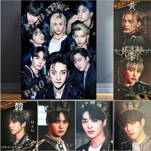 Diy 5d Diamond Painting Kpop Stray Kids Poster Full Square/Round Drills Cross Stitch Kit Art Embroidery Decor