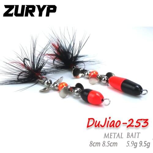 ZURYP 2PCS 5.9g 9.5g Combination bait set Spinning bait Hard bait Sinking Fishing lures Fishing tail swinger Spin decoy