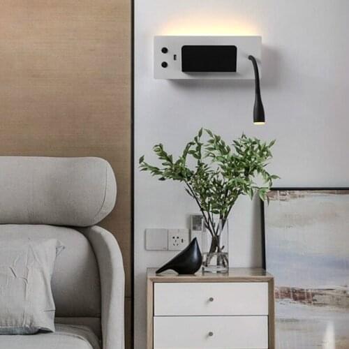 Wall lamp bedside lamp reading lamp with switch mobile phone holder rechargeable hotel bedroom room wall lamp ZM111204