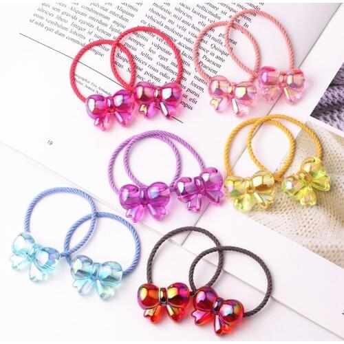 2021 New Bowknot Hair Tie Bands Girls Elastic Rubber Band Scrunchie Ponytail Holder Gum Women Hair Scrunchy Hair Accessories