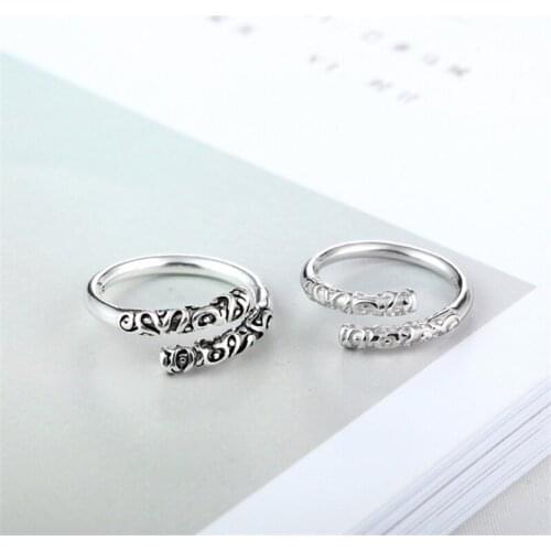 New arrival Promotion Price Tibetan Sliver Adjustable Rings Ancient Totem Graduation Friendship Vintage Unix Men KJZ0134